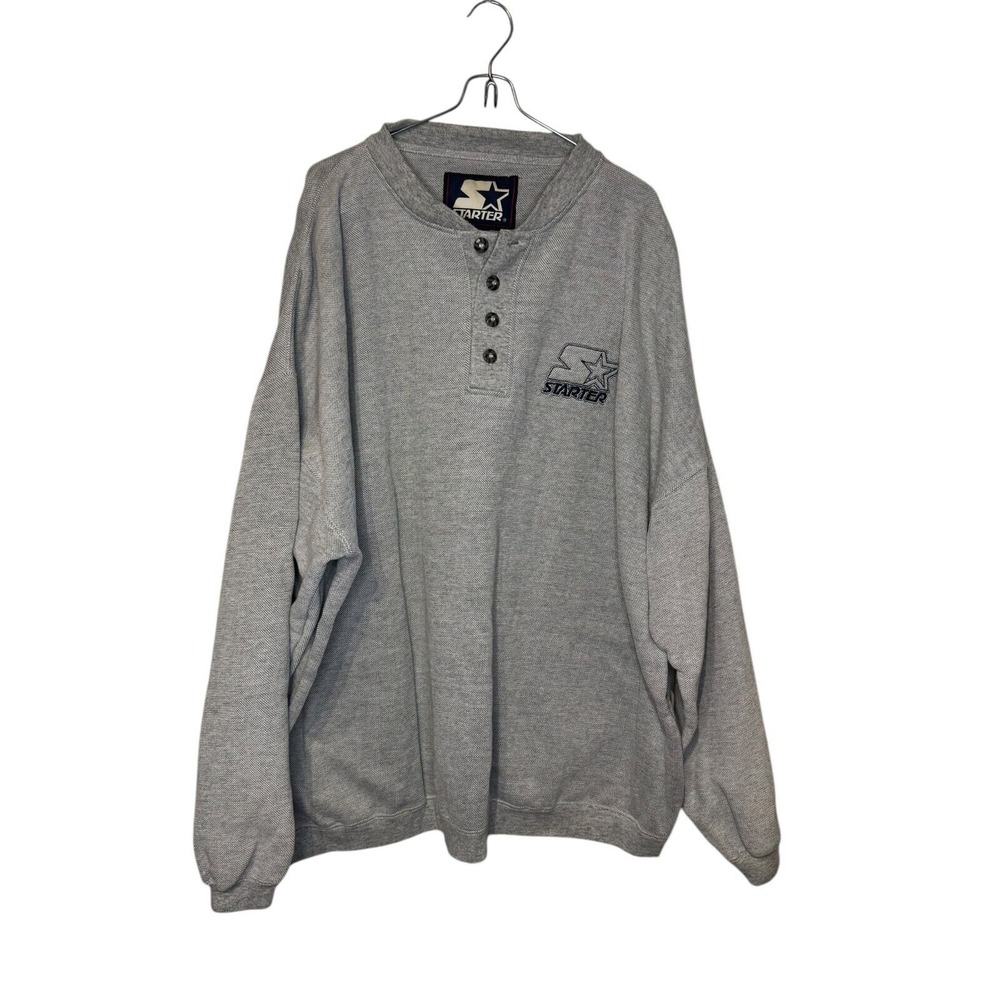 Starter Men Sweatshirt Vintage 90's Heavyweight Henley Pullover Oversized XXL